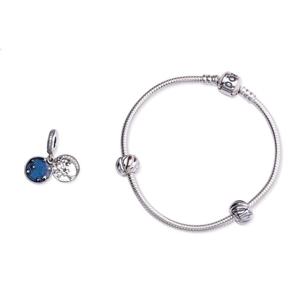 Pandora Galaxy Moon Bracelet Gift Set Sterling Silver Women's Jewelry 19